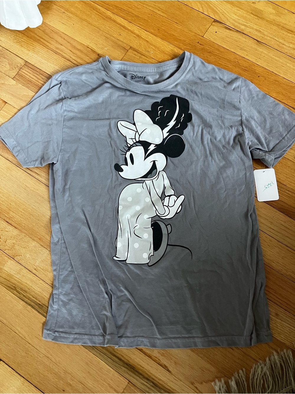 Disney Gray Minnie Mouse Polka Dot Graphic Tee